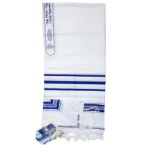 Tallit, blau-silber 45 