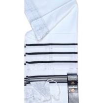 Tallit, schwarz-silber 50 