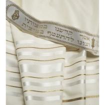 Tallit aus Wolle, weis-gold 60 