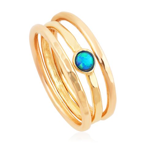 Goldfilled Ring mit Opal, 3-teilig