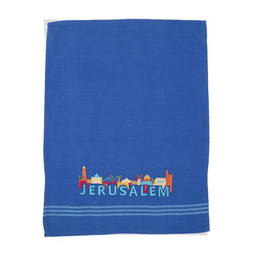 Geschirrtuch Jerusalem, blau